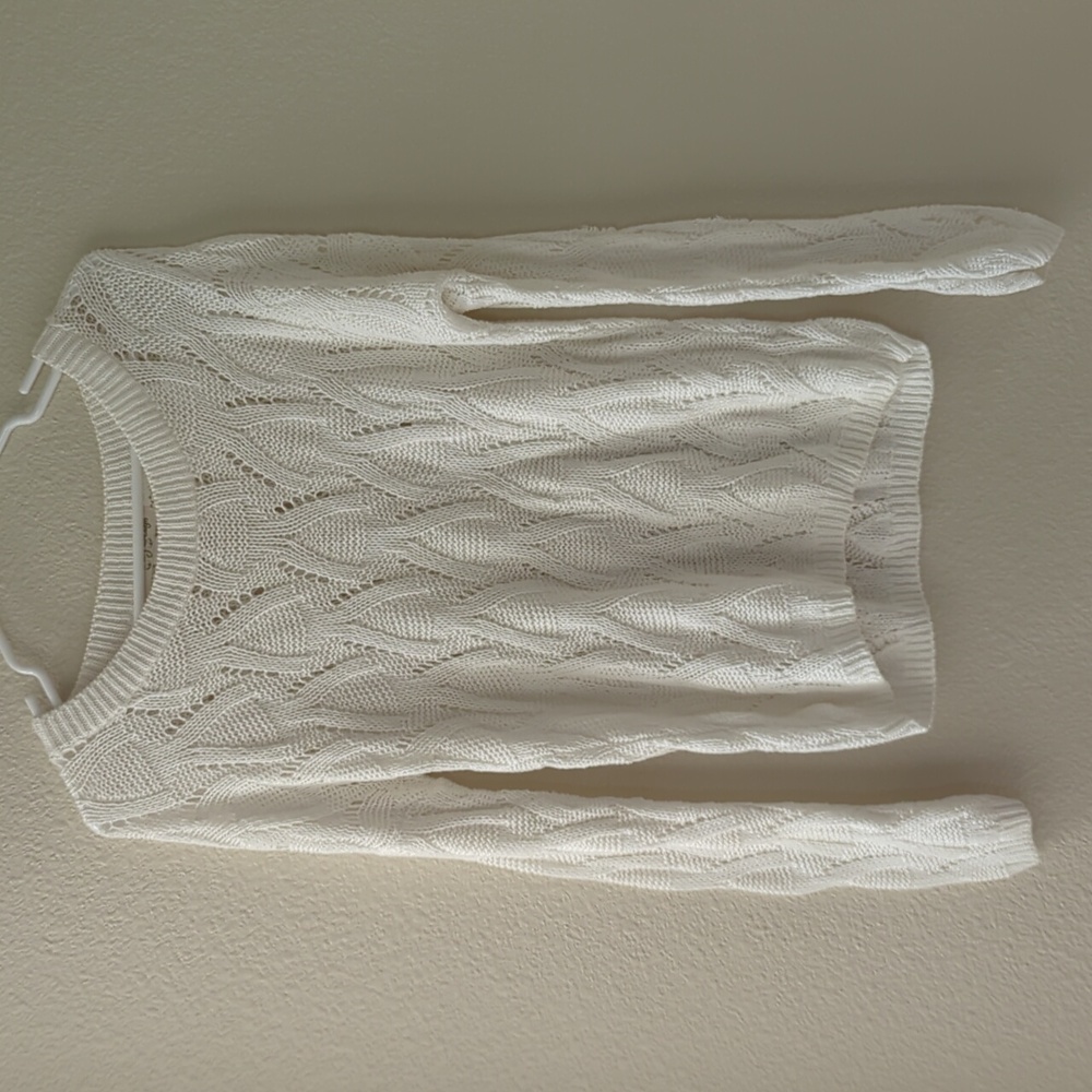Love by Design White Crotchet Sweater